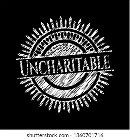 Uncharitable on chalkboard