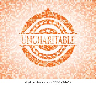 Uncharitable orange mosaic emblem