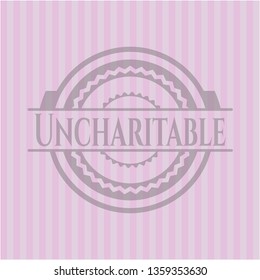 Uncharitable realistic pink emblem