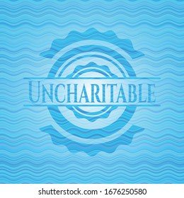 Uncharitable water concept badge. Vector Illustration. Detailed.