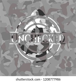 Unchecked on grey camo pattern