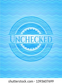 Unchecked water wave representation badge background. Vector Illustration. Detailed.