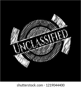 Unclassified written with chalkboard texture