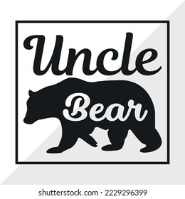 Uncle Bear SVG Printable Vector Illustration