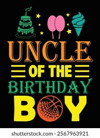 Uncle of the birthday boy Design Cut File.