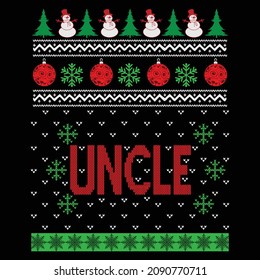 Uncle - Christmas sweater and t-shirt design, vector file