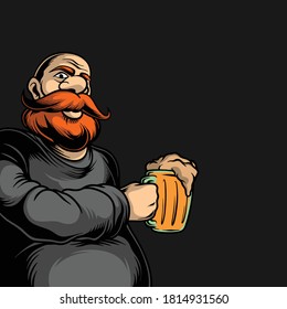 uncle drinking beer for commercial  use