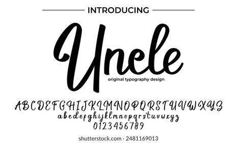 Uncle Font Stylish brush painted an uppercase vector letters, alphabet, typeface