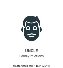 Uncle glyph icon vector on white background. Flat vector uncle icon symbol sign from modern family relations collection for mobile concept and web apps design.