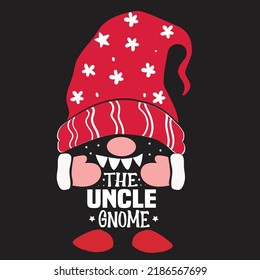 The Uncle Gnome Christmas Svg T-Shirt Design