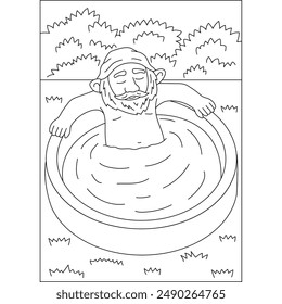 uncle gnome coloring book page for ui, ux, web, app, brochure, flyer and presentation design, etc.