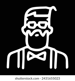 uncle hipster family icon with black backgound icon design