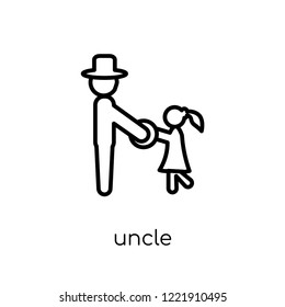 uncle icon. Trendy modern flat linear vector uncle icon on white background from thin line family relations collection, editable outline stroke vector illustration