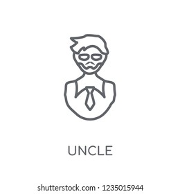 uncle linear icon. Modern outline uncle logo concept on white background from Family Relations collection. Suitable for use on web apps, mobile apps and print media.