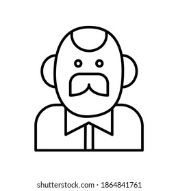 Uncle Mustaches Male Avatar Line Icon 