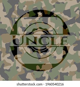 Uncle on camo pattern. Vector Illustration. Detailed. 