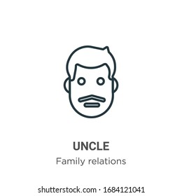 Uncle outline vector icon. Thin line black uncle icon, flat vector simple element illustration from editable family relations concept isolated stroke on white background