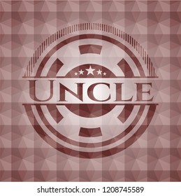 Uncle red seamless geometric emblem.