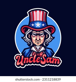 Uncle Sam 4th of july American independence day mascot cartoon