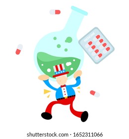 Ilustración de diseño plano de la industria del lecho de laboratorio y del lecho de los tíos, buen uso para la presentación