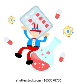 Ilustración de diseño plano de la industria del lecho de laboratorio y del lecho de los tíos, buen uso para la presentación