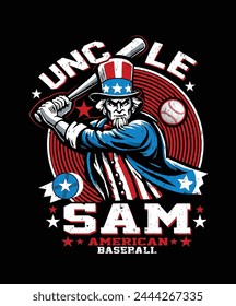 Uncle Sam American Baseball T-shirt Design