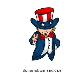 Uncle Sam American Patriotic Caricature - We Want You America