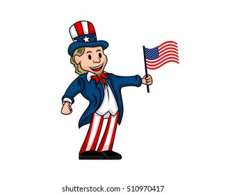 Uncle Sam American Patriotic Caricature - The Presidential Campaign