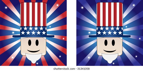 Uncle Sam Background with Stars and Stripe in american flag colors