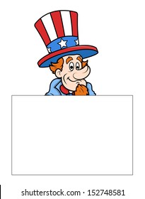Uncle Sam with Banner - Independence Day Message Vector