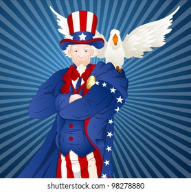 Uncle Sam with Bird