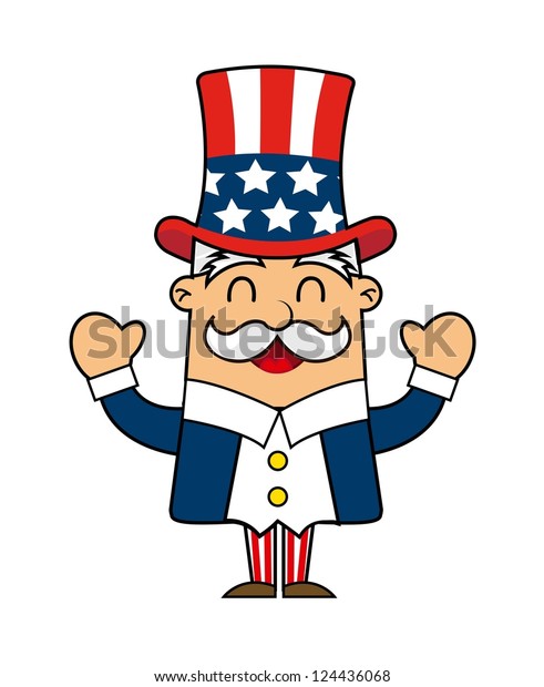 Uncle Sam Cartoon Isolated Over White 스톡 벡터 로열티 프리 Shutterstock