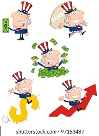 Uncle Sam Cartoon style. Vector Collection.Jpeg version also available in gallery.