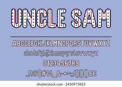 Uncle Sam Color Font Set