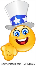 Uncle Sam Emoticon I Want You