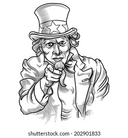 Uncle Sam Engraving Style