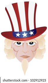 Uncle Sam in Fourth of July Hat on Independence Day Illustration