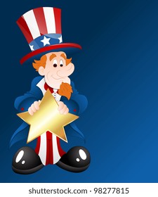 Uncle Sam with Golden Star Badge