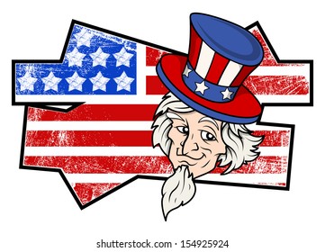 Uncle sam grunge - USA Independence Day Vector theme Design