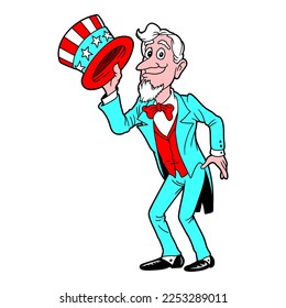 uncle sam hand draw vector