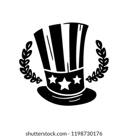 Uncle Sam hat, American Independence Day retro design element vector Illustration on a white background