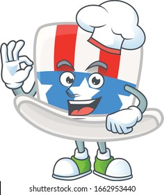 Uncle sam hat cartoon character in a chef dress and white hat