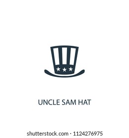 Uncle Sam hat creative icon. Simple element illustration. Uncle Sam hat concept symbol design from USA collection. Can be used for web and mobile.