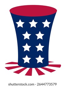 Uncle Sam hat featuring a stars and stripes design embodies patriotism and celebrates U.S. Holidays like Independence Day and Veterans Day, symbolizing national pride