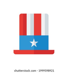 Uncle Sam Hat Flat Icon Logo Illustration Vector Isolated. Independence Day of America and 4th of July Icon-Set. Suitable for Web Design, Logo, App, and Upscale Your Business.