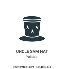 Uncle sam hat glyph icon vector on white background. Flat vector uncle sam hat icon symbol sign from modern political collection for mobile concept and web apps design.