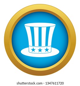 Uncle sam hat icon blue vector isolated on white background for any design