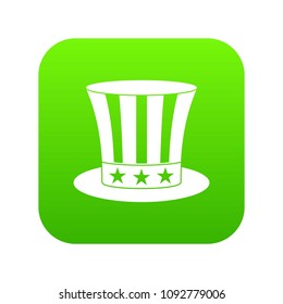 Uncle sam hat icon digital green for any design isolated on white vector illustration