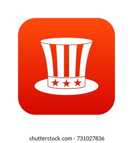 Uncle sam hat icon digital red for any design isolated on white vector illustration