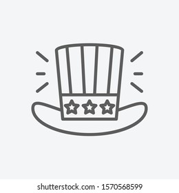 Uncle sam hat icon line symbol. Isolated vector illustration of  icon sign concept for your web site mobile app logo UI design.